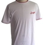 Suixtil Men's 100% Pima Cotton Cuba T-Shirt, Pure White (W/Red)