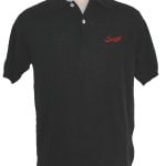 Suixtil Men's 100% Pima Cotton Nassau Short Sleeve Polo, Diamond Black