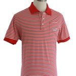 Suixtil 100% fine PIMA cotton Pescara striped short sleeve polo,  Italian red & grey
