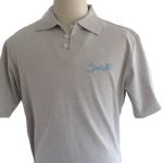 Suixtil Men's 100% Slub Yarn Cotton Rio Short Sleeve Polo, Steel Grey