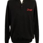 Suixtil Men's Targa 100% Pima Cotton Long Sleeve Sweater, Carbon Black