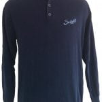 Suixtil Men's Targa 100% Pima Cotton Long Sleeve Sweater, Navy Blue