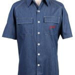 Suixtil Men's 100% Cotton Angouleme Short Sleeve Shirt, Denim