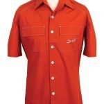 Suixtil Men's 100% Cotton Angouleme Short Sleeve Shirt, Rust Orange