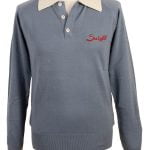 Suixtil Men's Florio 100% Pima Cotton Long Sleeve Sweater, Blue / White