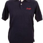 Suixtil Men's 100% Pima Cotton Nassau Short Sleeve Polo, Navy Blue